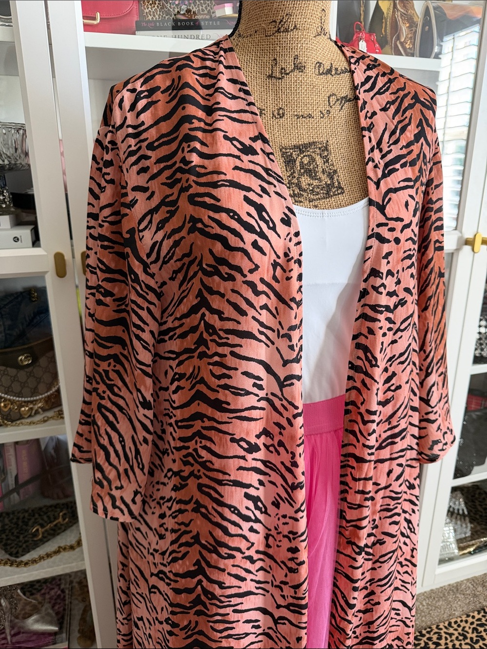 Buddy Love Alix Madi Length Duster/Kimono in Siberian Tiger, M/L - Picture 3 of 13